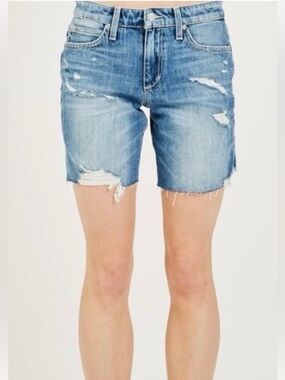 Joe's Jeans Distressed Blue Denim Jean Shorts Farren 7in inseam